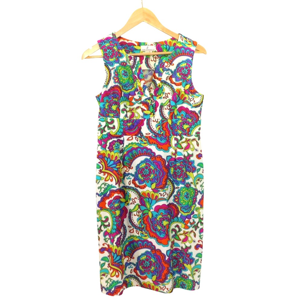 Jude Connally Dress Small Jude Cloth Sleeveless Shift Floral Purple White Small